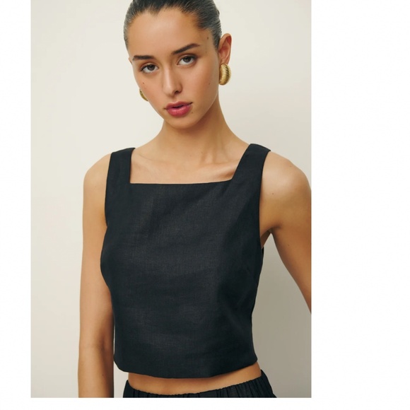 NWOT Reformation Saige Linen Top | 100% Linen | Size XS | Matching Pants Avail. - Picture 2 of 10